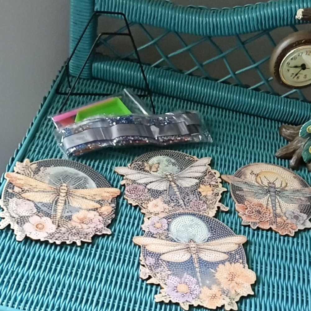Diamond Art DIY Dragonfly Trivet Set